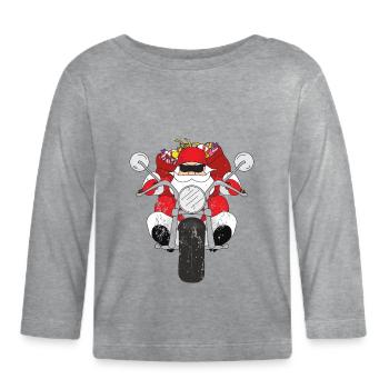 Retro vintage grunge style Christmas - Organic Baby Long Sleeve T-Shirt - heather grey - Front