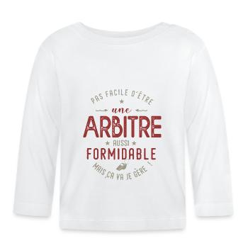 Arbitre cadeau Humour arbitre volley foot rugby - T-shirt manches longues bio Bébé - blanc - Devant