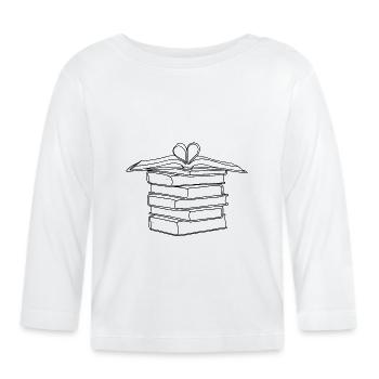 Stack drawing of | books Drawing Books - Organic Baby Long Sleeve T-Shirt - white - Front