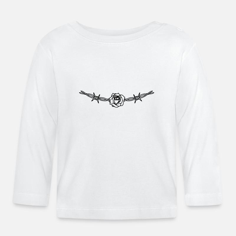 Rose - Baby Bio-Langarmshirt - Weiß