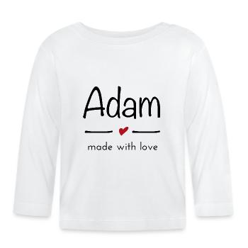 Adam – made with love - Organic Baby Long Sleeve T-Shirt - white - Front