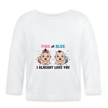 Bébé shower baby party garçon fille mère père - T-shirt manches longues bio Bébé - blanc - Devant
