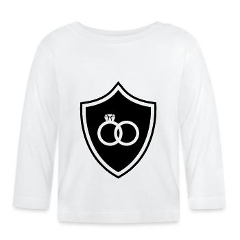 Anneaux de mariage Bague Armoiries Mariage - T-shirt manches longues bio Bébé - blanc - Devant
