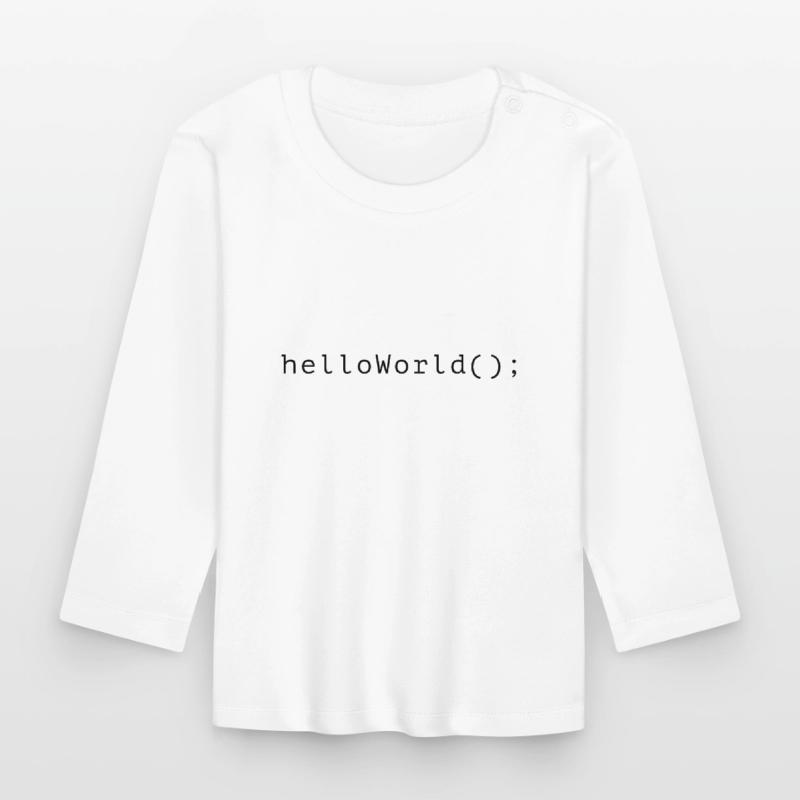 Code de programme HelloWorld Codage Informatik T-shirt manches longues bio Bébé