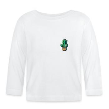 Kaktus - Baby Bio-Langarmshirt - Weiß - Vorne