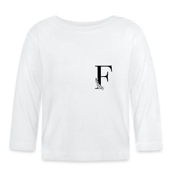 Lettre F - T-shirt manches longues bio Bébé - blanc - Devant