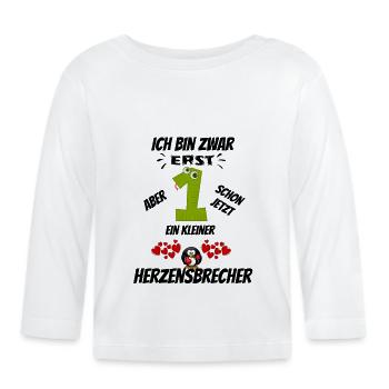 Erst 1 - Baby Bio-Langarmshirt - Weiß - Vorne
