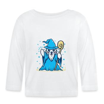 Dieses Shirt ist durch ein magisches Siegel geschützt - Baby Bio-Langarmshirt - Weiß - Vorne