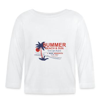 Summer with friends memory - Organic Baby Long Sleeve T-Shirt - white - Front