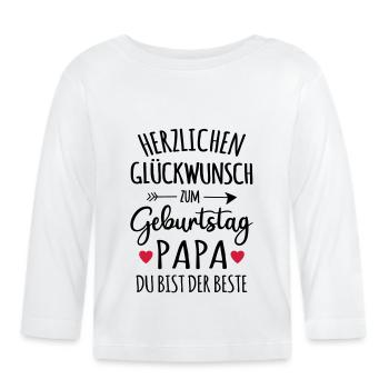 Bester Vater Papa Geburtstag Baby Kind Sohn Outfit - Baby Bio-Langarmshirt - Weiß - Vorne