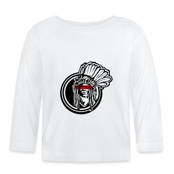 Apache Native American von INKPALI - Baby Bio-Langarmshirt - Weiß - Vorne