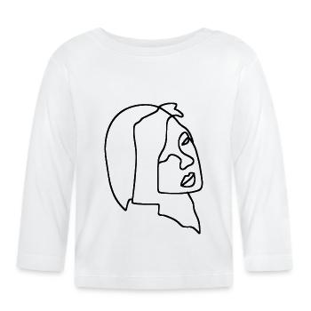 Femmes Art au trait - T-shirt manches longues bio Bébé - blanc - Devant