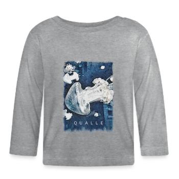 Jellyfish design selection - Organic Baby Long Sleeve T-Shirt - heather grey - Front
