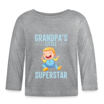 La petite Superstar de grand-père - T-shirt manches longues bio Bébé - gris chiné - Devant