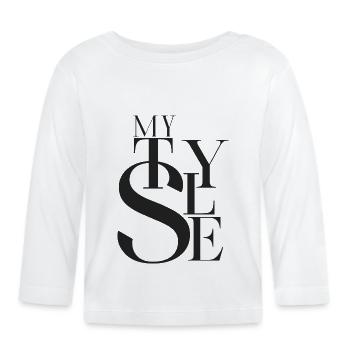 My stye, typography t-shirt - T-shirt manches longues bio Bébé - blanc - Devant