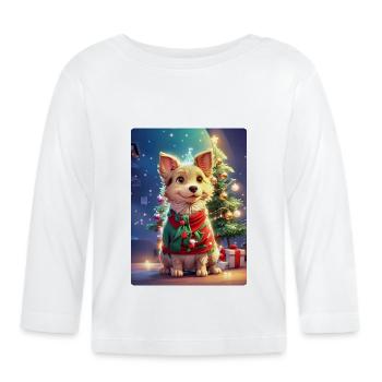 Modèle vierge de chien de Noël 1.1 - T-shirt manches longues bio Bébé - blanc - Devant