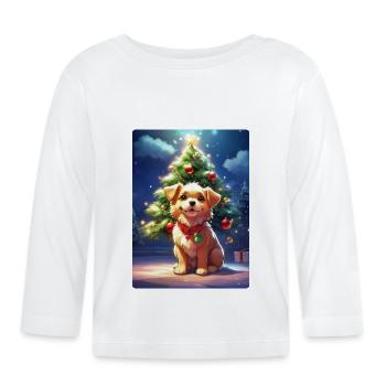 Modèle vierge de chien de Noël 1.7 - T-shirt manches longues bio Bébé - blanc - Devant