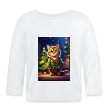 Modèle vierge de chat de Noël 1.11 - T-shirt manches longues bio Bébé - blanc - Devant