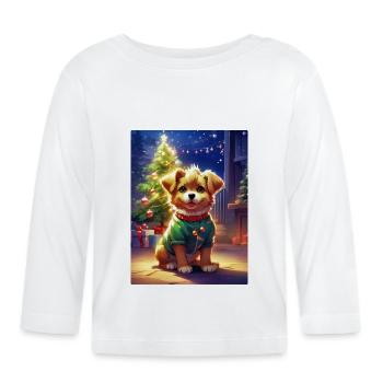 Modèle vierge de chien de Noël 1.14 - T-shirt manches longues bio Bébé - blanc - Devant