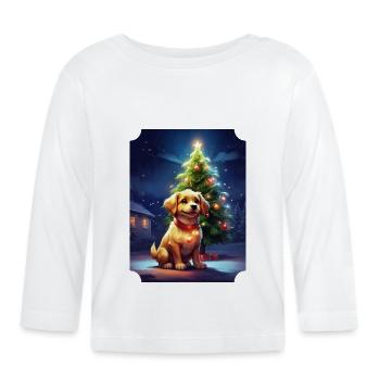 Modèle vierge de chien de Noël 1.12 - T-shirt manches longues bio Bébé - blanc - Devant