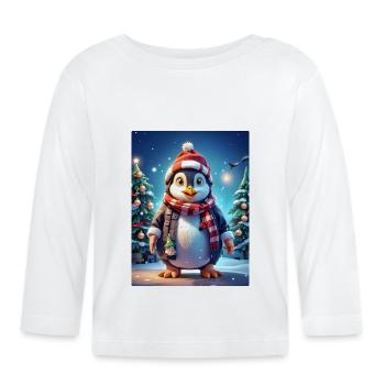Weihnachten Pinguin Blankovorlage 1.1 - Baby Bio-Langarmshirt - Weiß - Vorne