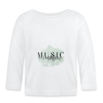 Vibrations and frequencies of music. - Organic Baby Long Sleeve T-Shirt - white - Front