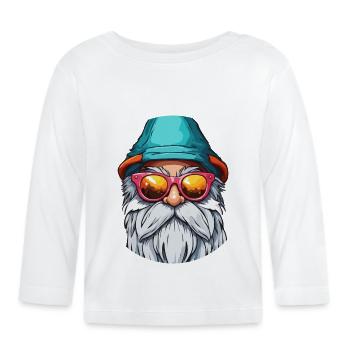 Gartenzwerg / Märchenland / Kobold / Gnom / Logo - Baby Bio-Langarmshirt - Weiß - Vorne