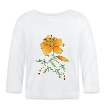 flower1 - Organic Baby Long Sleeve T-Shirt - white - Front