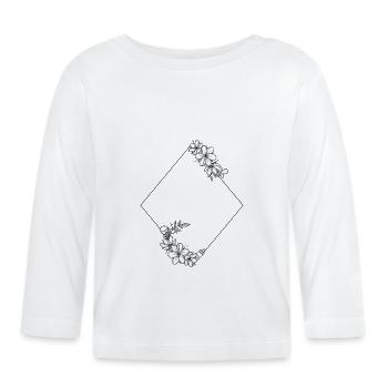 Cadre : Losange - T-shirt manches longues bio Bébé - blanc - Devant