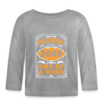 Vintage Born in 2006 made in 2006 19 years old. Art_20 - Organic Baby Long Sleeve T-Shirt - heather grey - Front