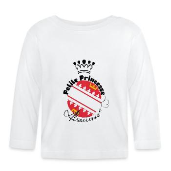 "Petite princesse alsacienne" - T-shirt manches longues bio Bébé - blanc - Devant