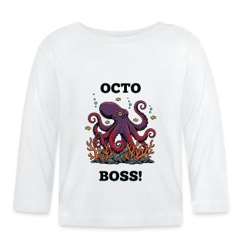 OctoBoss Reef King Oktopus - Baby Bio-Langarmshirt - Weiß - Vorne