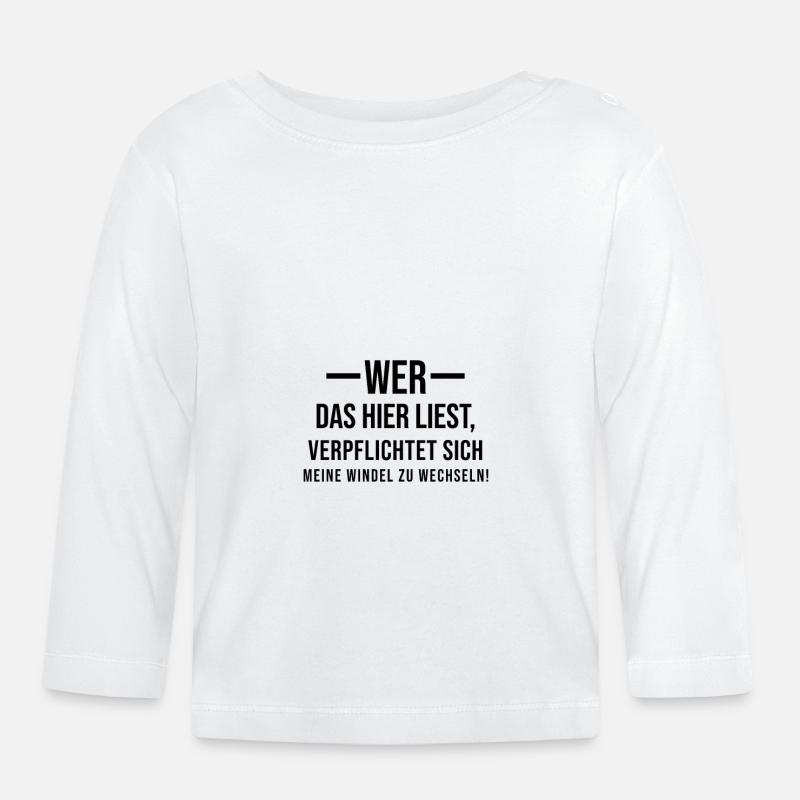 Changer la couche - T-shirt manches longues bio Bébé - blanc