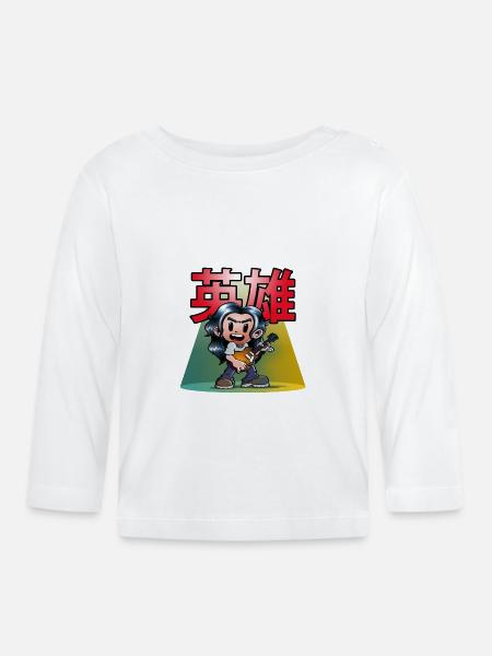 Gitarren Held - Baby Bio-Langarmshirt - Weiß
