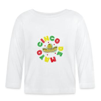 Cinco de Mayo May Mexico Holiday USA - Organic Baby Long Sleeve T-Shirt - white - Front