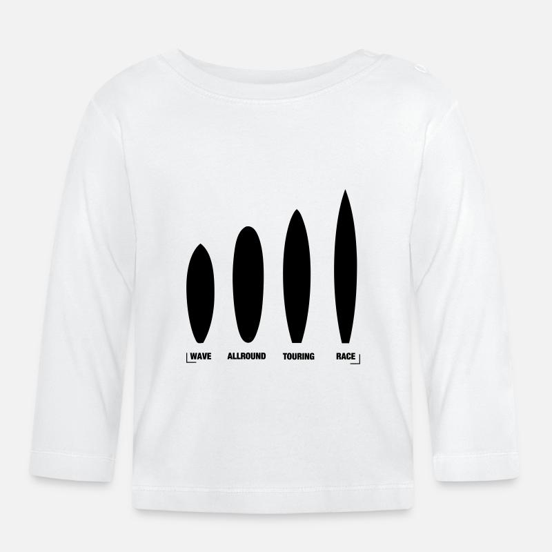 Types de planches en stand up paddle - T-shirt manches longues bio Bébé - blanc