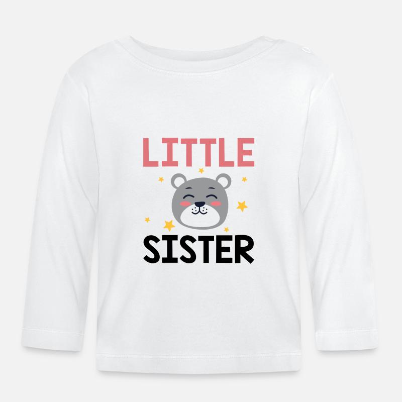 Schwesterchen - Baby Bio-Langarmshirt - Weiß
