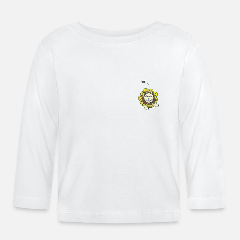 Löwe - Baby Bio-Langarmshirt - Weiß