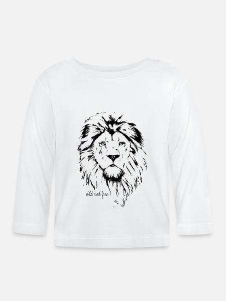 Löwe - Baby Bio-Langarmshirt - Weiß