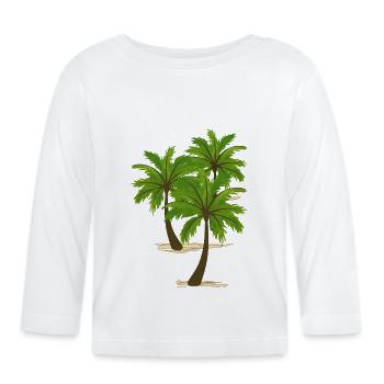 Palmen - Baby Bio-Langarmshirt - Weiß - Vorne