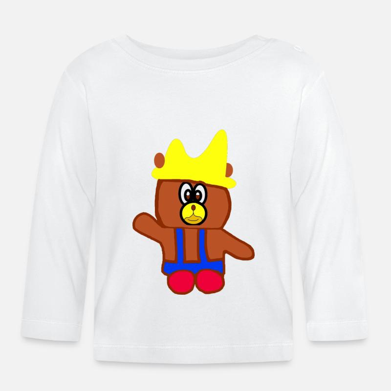 Teddy Bear - Baby Bio-Langarmshirt - Weiß