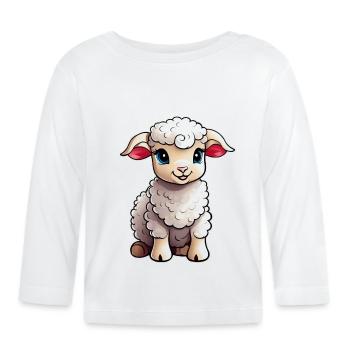 Cute little lamb - Organic Baby Long Sleeve T-Shirt - white - Front