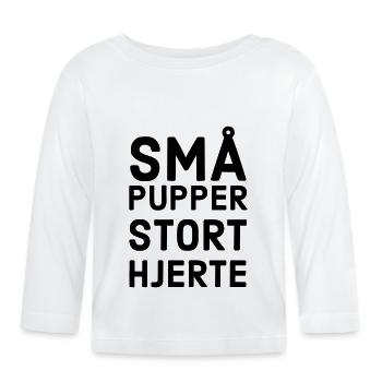 Petits seins grand coeur - T-shirt manches longues bio Bébé - blanc - Devant