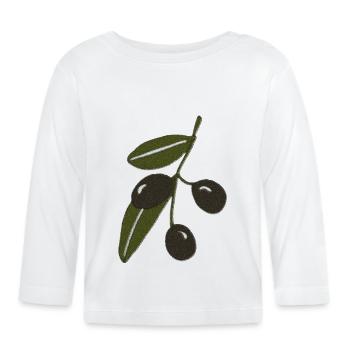 Olive Branch Impressionism - Organic Baby Long Sleeve T-Shirt - white - Front