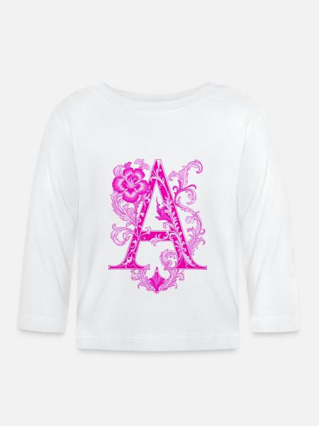 Buchstabe A - Baby Bio-Langarmshirt - Weiß