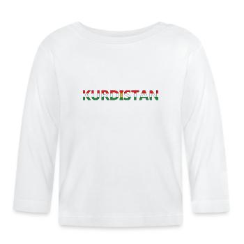 Drapeau du Kurdistan Bakur Bashur Rojava Rojhlt Newroz - T-shirt manches longues bio Bébé - blanc - Devant