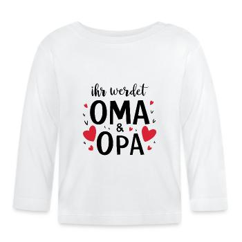 Werdende Großeltern - Baby Bio-Langarmshirt - Weiß - Vorne