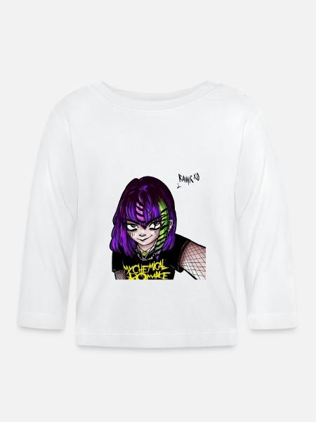 Emo Punk Girl - Baby Bio-Langarmshirt - Weiß