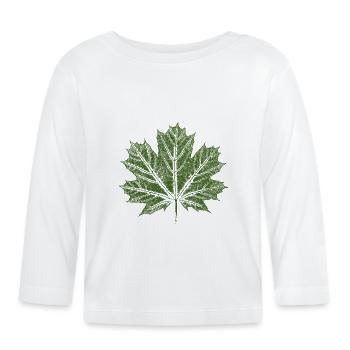 Maple Leaf / Leaf - BOTANICAL Maple - Organic Baby Long Sleeve T-Shirt - white - Front