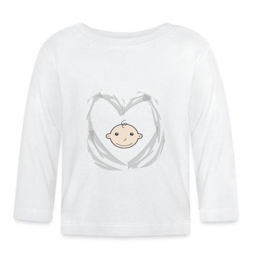 Heart and Baby head - Bio-shirt met lange mouwen voor baby’s